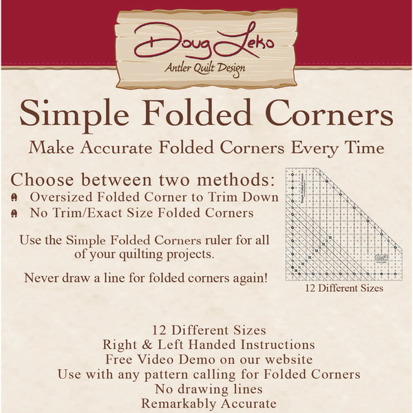 AQDR1 Simple Folded Corner Ruler Instruction PDF - Antler Quilt Design ...