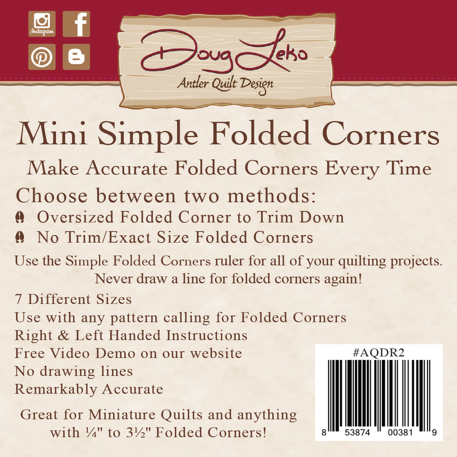 AQDR2 MINI Simple Folded Corner Ruler Instruction PDF