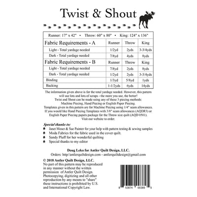 Twist & Shout - Pattern & 1/4" Seam Templates